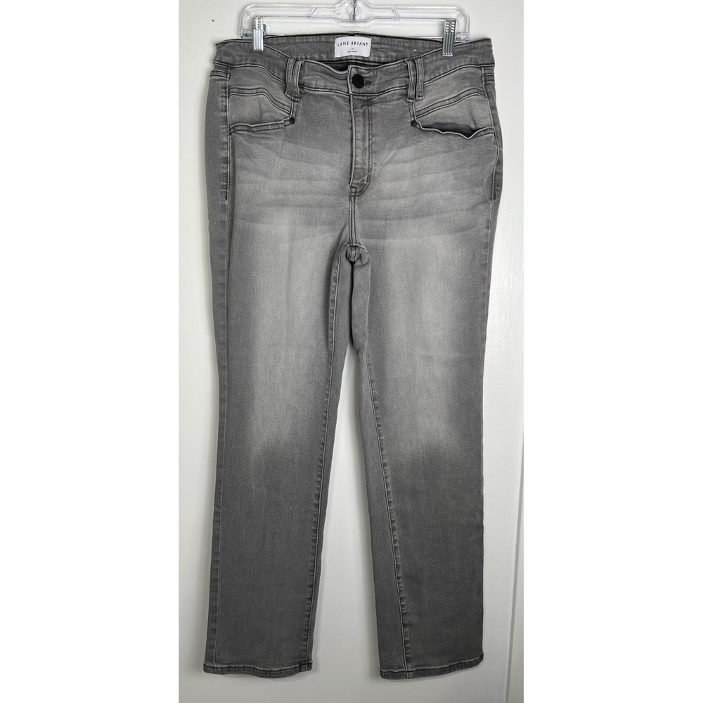 Lane Bryant Jeans Womens 16 Gray Flex Magic Waistban Mid Rise Signature Straight
